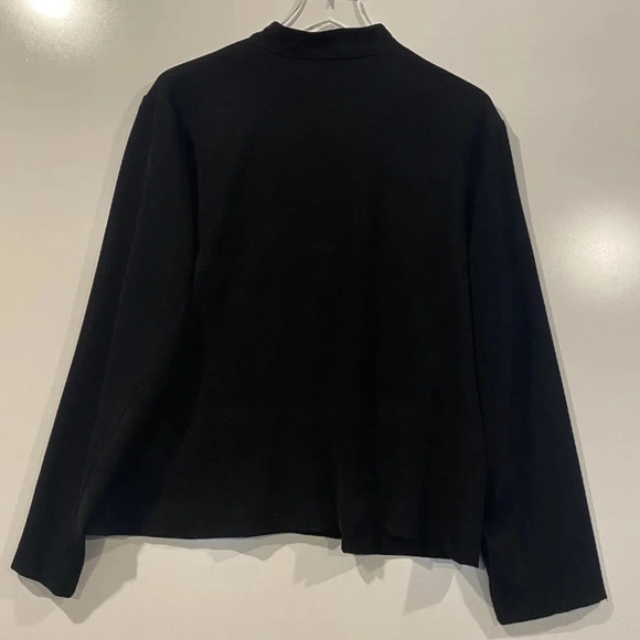 JM Collection Black Moleskin Faux Suede Zip Front Blazer Jacket Womens Size 18 - Picture 3 of 4